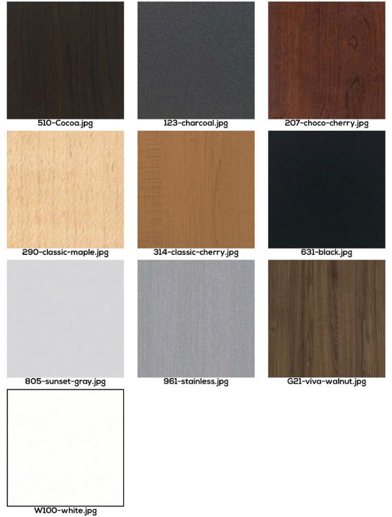 Stock finishes for our laminate desktops