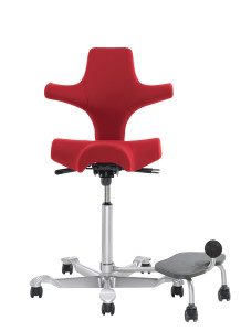 HAG Capisco Saddle Seat with Back, Tall Gas Lift and StepUp