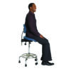 3-in-1 Sit-stand Stool Chrome Base - Standard Blue Seat - Sitting Position