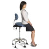3-in-1 Sit-stand Stool Chrome Base - Standard Blue Seat - Perching Position
