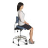 3-in-1 Sit-stand Stool Chrome Base - Standard Blue Seat - Sitting Position