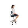 3-in-1 Sit-stand Stool Chrome Base - Standard Blue Seat - Sitting Position