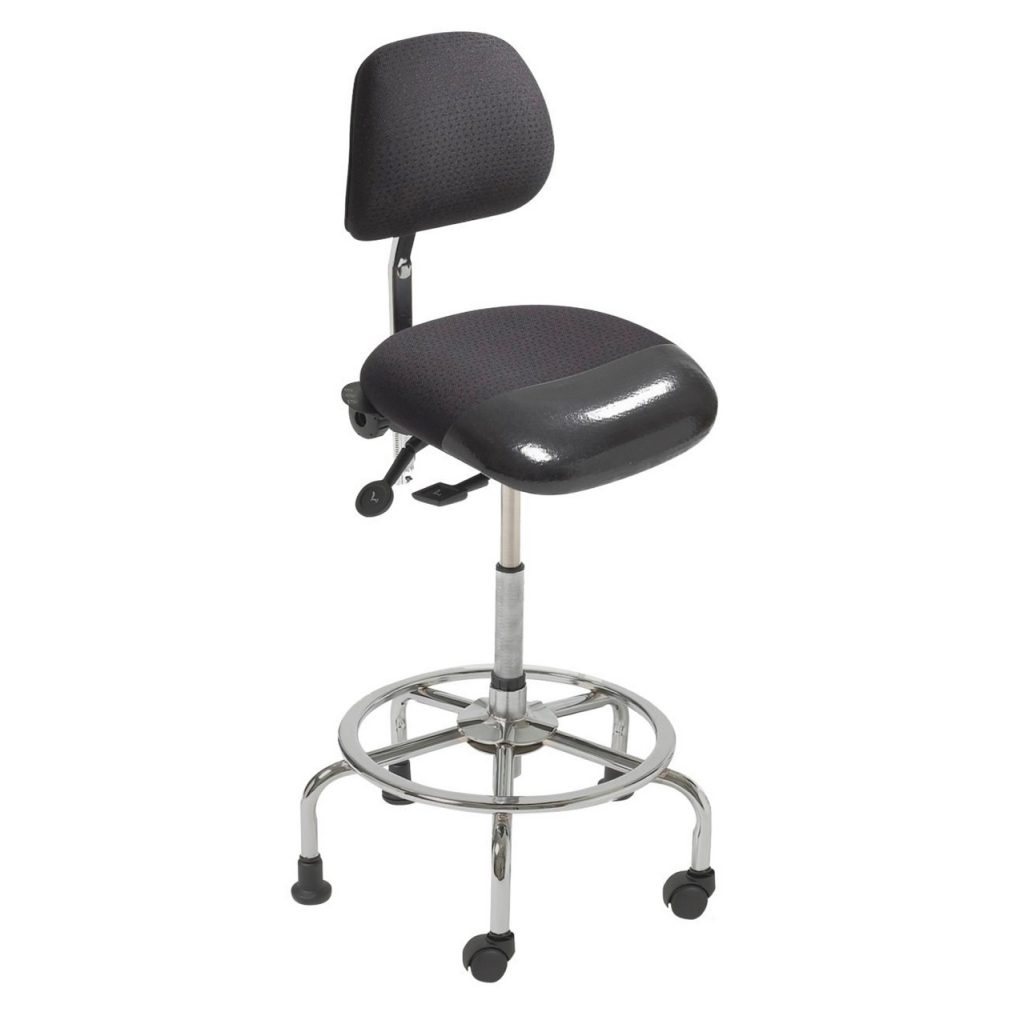 3-in-1 Sit-stand Stool Chrome Base - Standard Black Seat