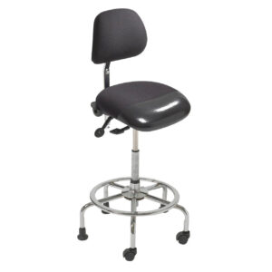 3-in-1 Sit-stand Stool Chrome Base - Standard Black Seat
