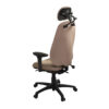 geoCentric Extra Tall Ergonomic Chair with Headrest and Teknit 007 Cappuccino upholstery, rear side view