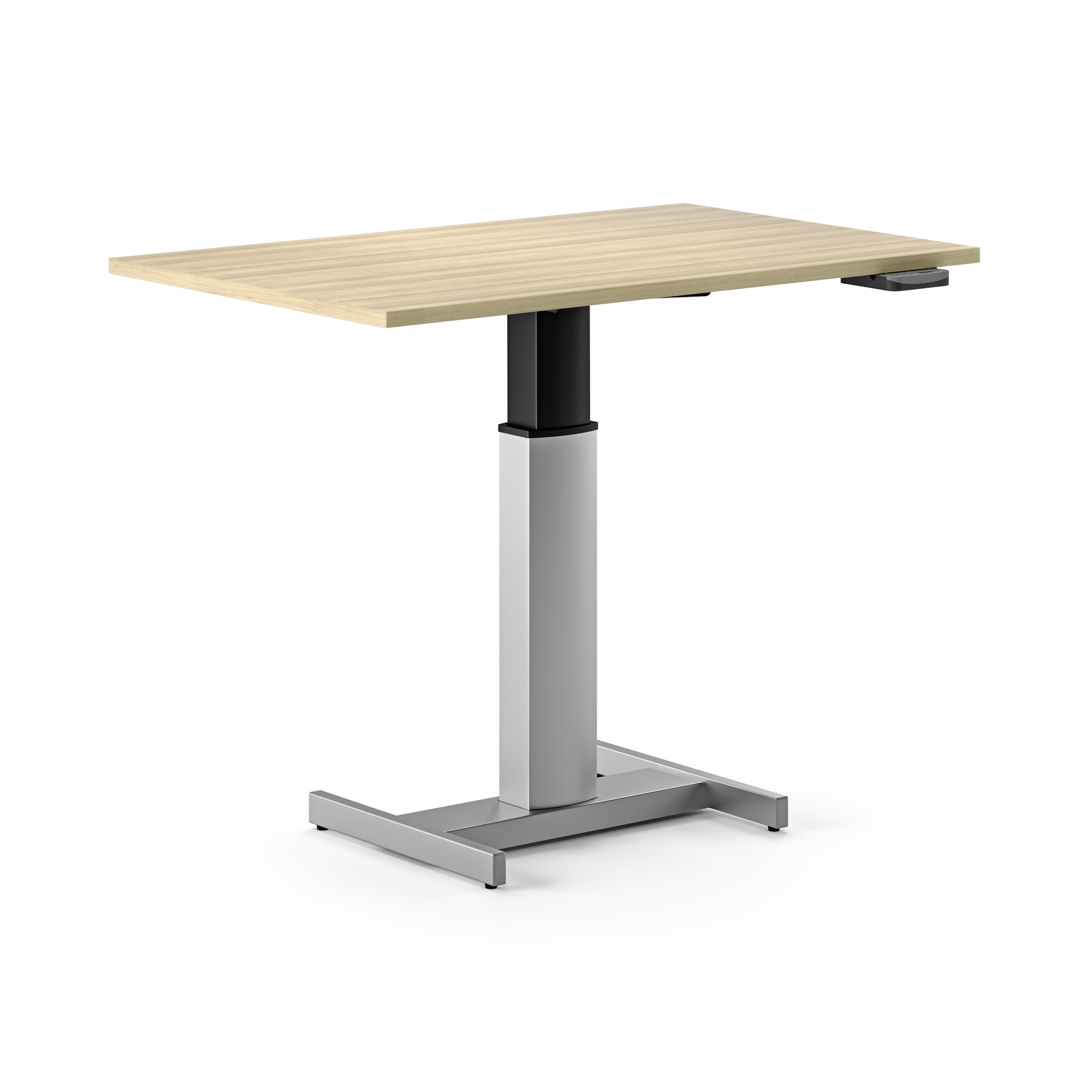 Ergoadvantage Height Adjustable Desk With Single Leg H Base Ergonomic Standing Office Work Applied Ergonomics Chicagoapplied - How Height Adjustable Table Works