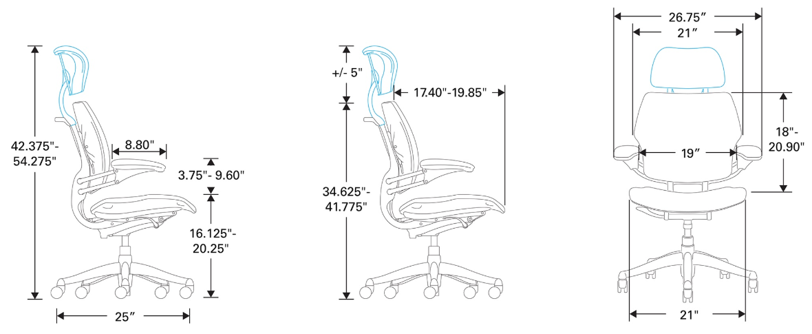 Humanscale Freedom Chair with Headrest Specs