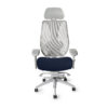 tCentric Hybrid Light Gray Frame with 2025 Midnight Seat Color with Headrest, front view
