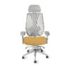 tCentric Hybrid Light Gray Frame with 2034 Straw Seat Color with Headrest, front view