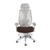 tCentric Hybrid Light Gray Frame with 2083 Coffee Bean Color with Headrest, front view