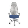 tCentric Hybrid Light Gray Frame with 2085 Thistle Seat Color with Headrest, front view