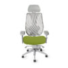 tCentric Hybrid Light Gray Frame with 2087 Green Apple Seat Color with Headrest, front view