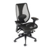 tCentric Hybrid All Mesh Ergonomic Chair Black with optional arms and lumbar, front side view