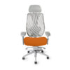 tCentric Hybrid Light Gray Frame with 2020 Amber Seat Color with Headrest, front view