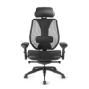 tCentric Hybrid All Mesh Ergonomic Chair Black with optional arms, lumbar and head rest, front view