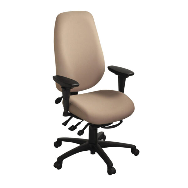 Front view of geoCentric high-back ergonomic office chair from Applied Ergonomics