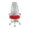 Red Delicious upholstery and headrest featured upon the tCentric Hybrid office chair