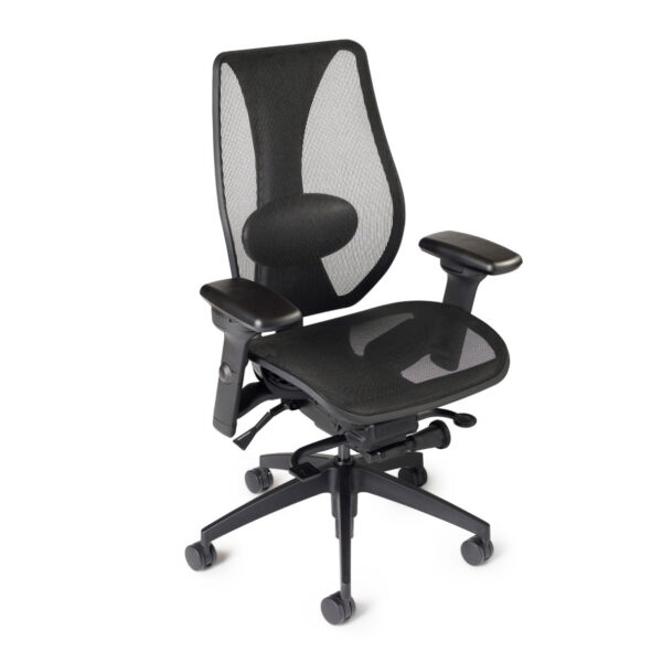 Above view of tCentric Hybrid all-mesh ergonomic chair by ErgoCentric