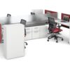 Day-to-Day PowerBeam Calibrate Storage Supported, Four Stations with Perpendicular Worksurfaces