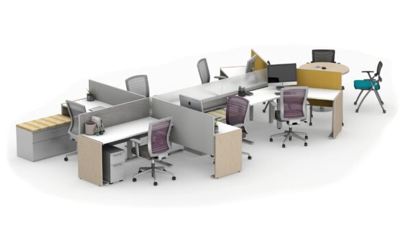 Day-to-Day PowerBeam Six Workstation with Height Adjustable Tables