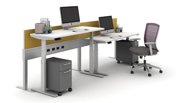 Day-to-Day PowerBeam with 29 inch beam, Height Adjustable Table and L Series 12” Pedestals