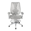 Front view of tCentric Hybrid all-mesh office chair by ErgoCentric in white