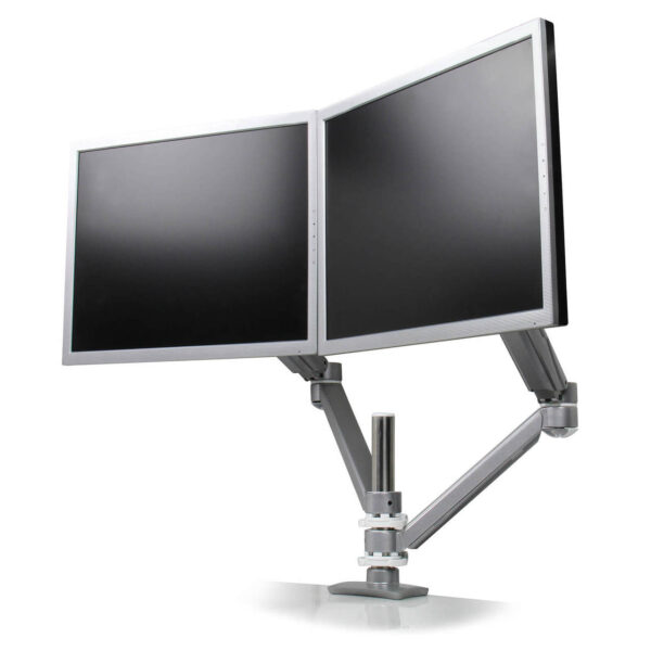 ErgoAdvantage Avia Dual Pole-mount Monitor Arm, 5-20 LB Capacity per Monitor