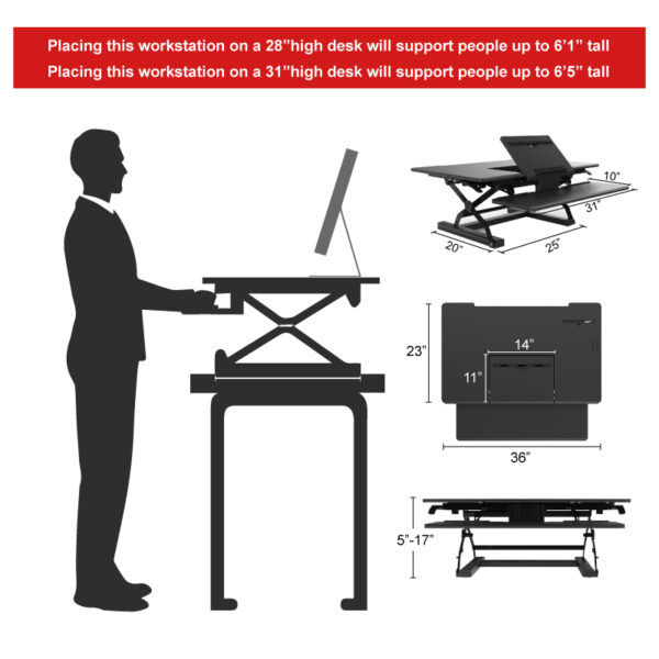 Flexi-spot Maximum Surface Sit-stand Workstation with Built-in Tablet Stand
