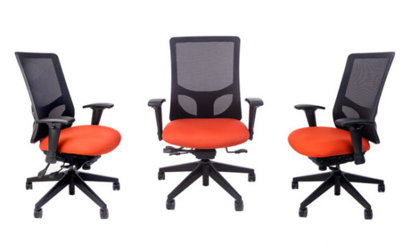 Front view of RFM Evolve high-back ergonomic chair