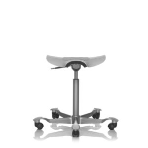 Closeup of HAG Capisco Puls Saddle in White with no back