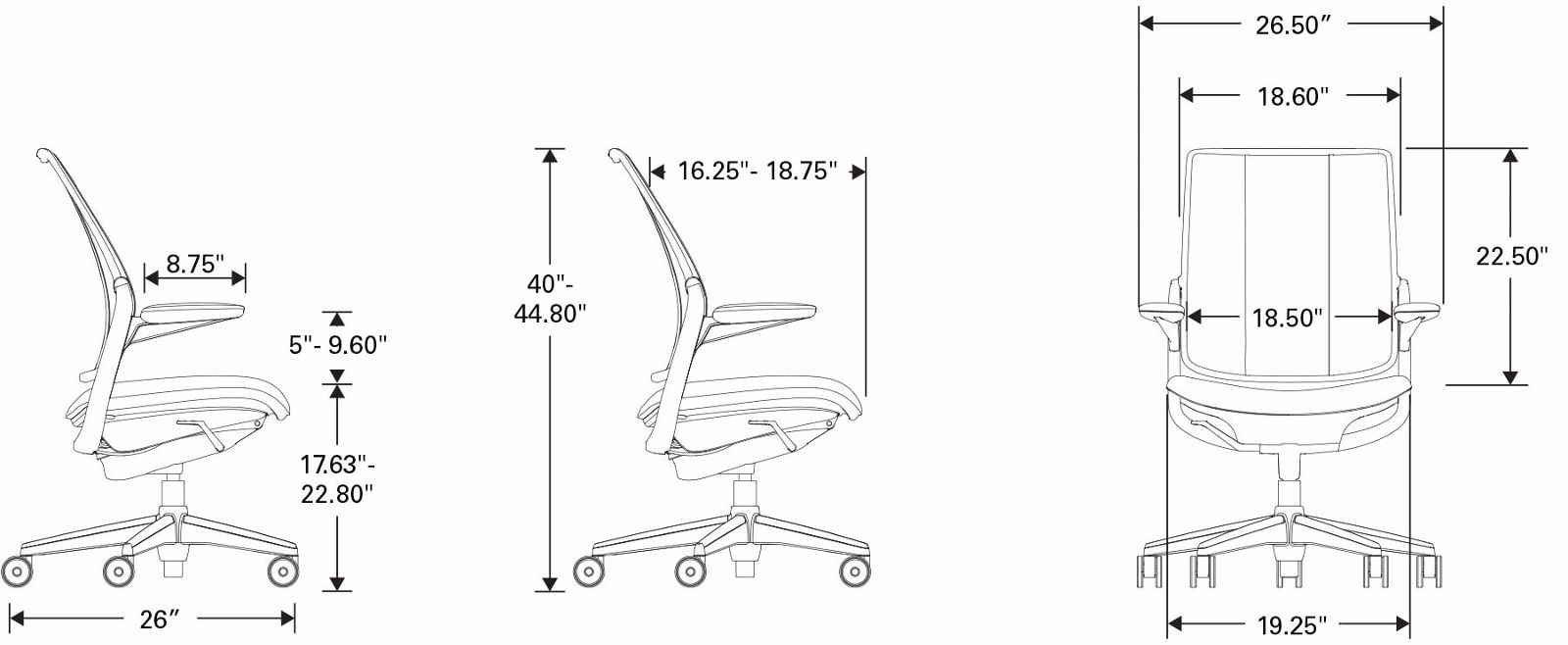 Humanscale Diffrient Smart Ocean Specs