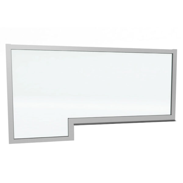 Side view of safety workstation and benching divider from Applied Ergo