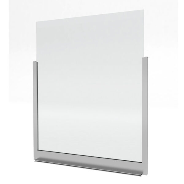 Close view of Worksafe fixed visitor shield to improve office safety