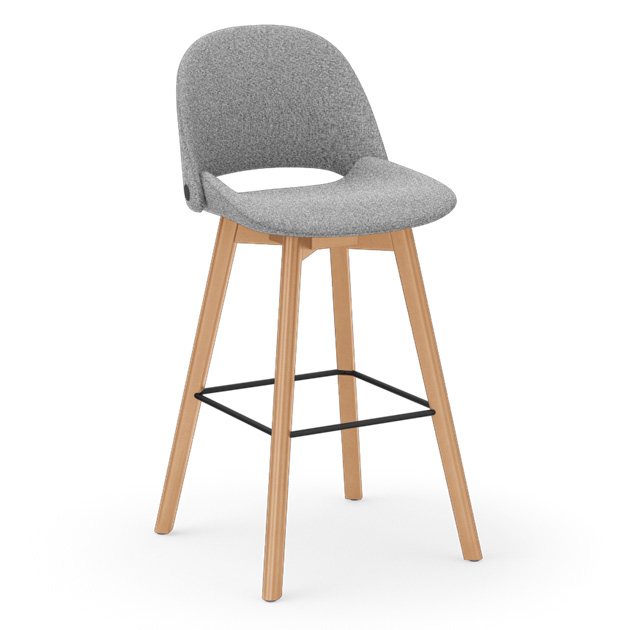 Bar-Stool,-Dark-Grey-Upholstered-Seat-and-Wood-Legs