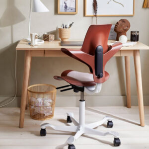 hag capisco chair in red in home office